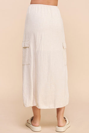 Leisurely Linen Blend Tie Vest and Cargo Skirt