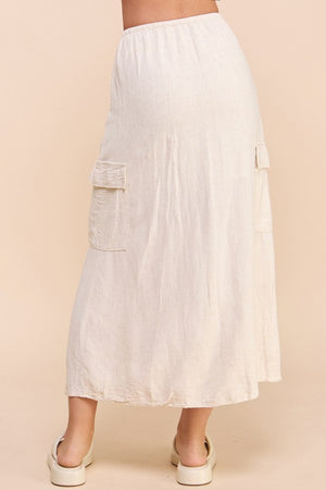 Leisurely Linen Blend Tie Vest and Cargo Skirt