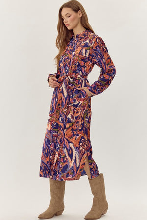 Pretty As a Picture Long Sleeve Button Down Dress