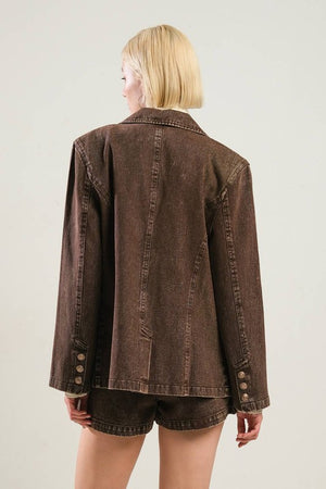 New England Brown Denim Jacket