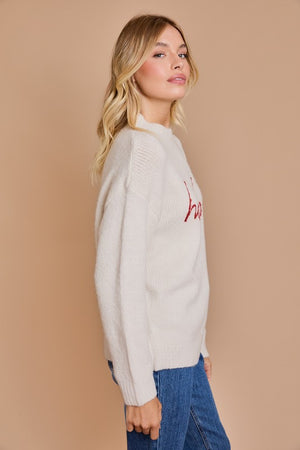 HO HO HO mock neck oversized SOFT sweater