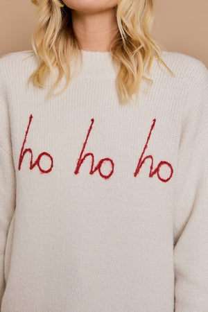 HO HO HO mock neck oversized SOFT sweater