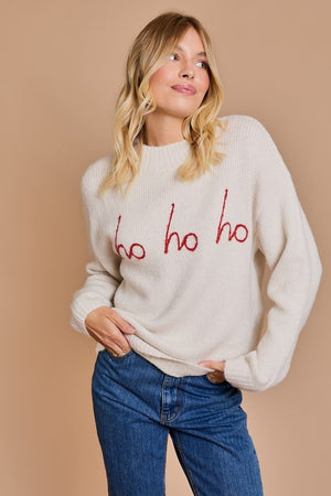 HO HO HO mock neck oversized SOFT sweater