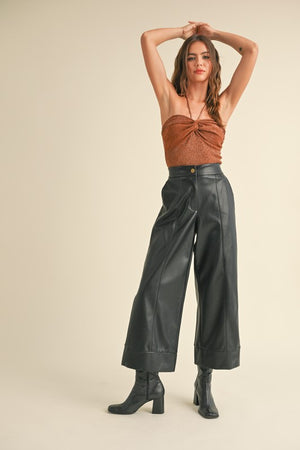 Venice Vegan Leather Cropped Pants