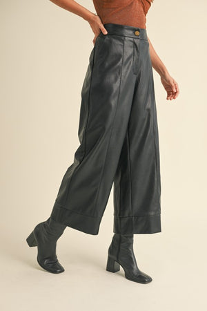 Venice Vegan Leather Cropped Pants