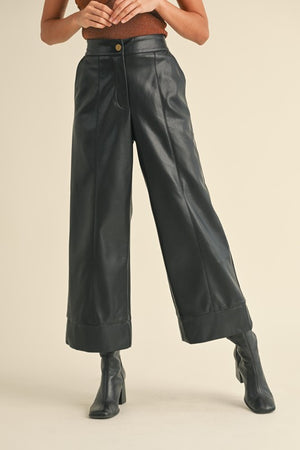 Venice Vegan Leather Cropped Pants