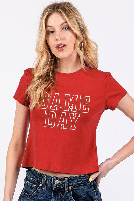 Game Day Cropped Cotton Tee