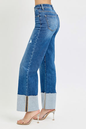 HIllary High Rise Ankle Wide Cuffed Jeans