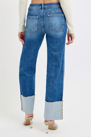 HIllary High Rise Ankle Wide Cuffed Jeans