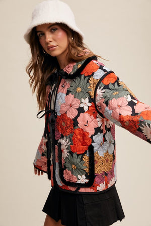 Garden Haze quilted Floral Blazer/Jacket