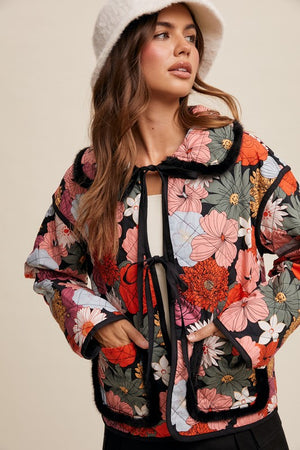 Garden Haze quilted Floral Blazer/Jacket