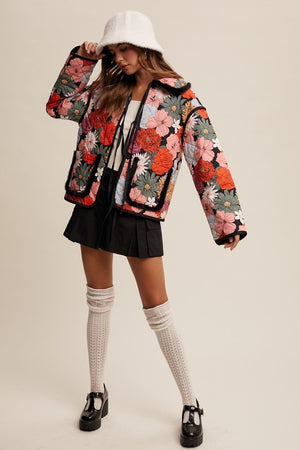 Garden Haze quilted Floral Blazer/Jacket