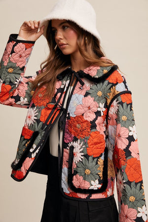 Garden Haze quilted Floral Blazer/Jacket