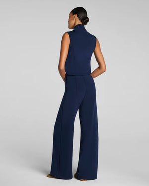 Spanx Shawl Collar Half Zip Jumpsuit in Black (2 colors)