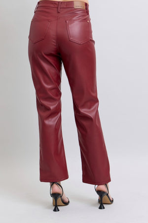 Talia Tummy Control Leather Pants in 2 colors!