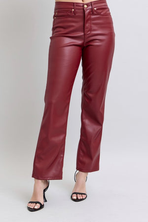 Talia Tummy Control Leather Pants in 2 colors!