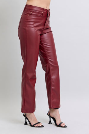 Talia Tummy Control Leather Pants in 2 colors!