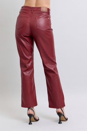 Talia Tummy Control Leather Pants in 2 colors!