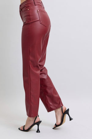 Talia Tummy Control Leather Pants in 2 colors!