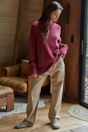 Ruby Easy Sweater in Wine