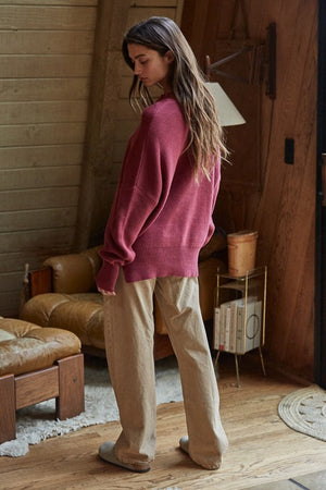 Ruby Easy Sweater in Wine