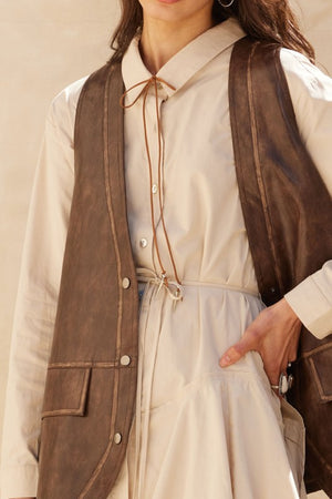 Venetian Faux Leather Vest