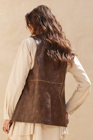 Venetian Faux Leather Vest