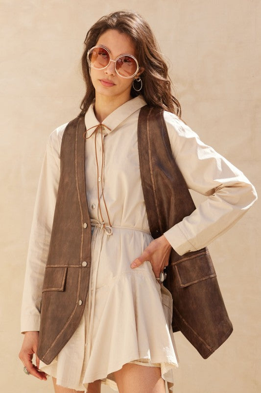 Venetian Faux Leather Vest