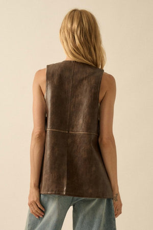 Venetian Faux Leather Vest