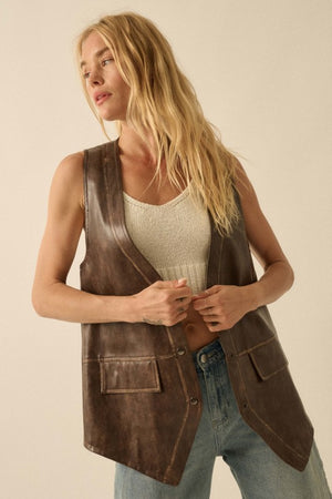 Venetian Faux Leather Vest