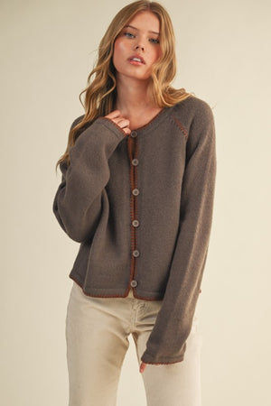 East Villiage Blanket Stitch Cardigan/Sweater