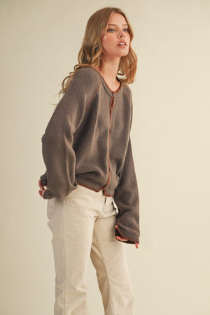 East Villiage Blanket Stitch Cardigan/Sweater