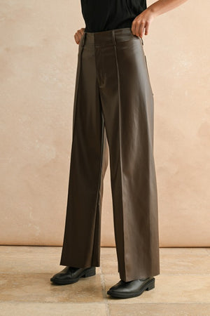 Penny Pintuck Wide Straight Leg Pants