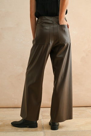 Penny Pintuck Wide Straight Leg Pants