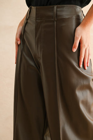 Penny Pintuck Wide Straight Leg Pants
