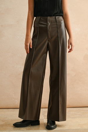 Penny Pintuck Wide Straight Leg Pants