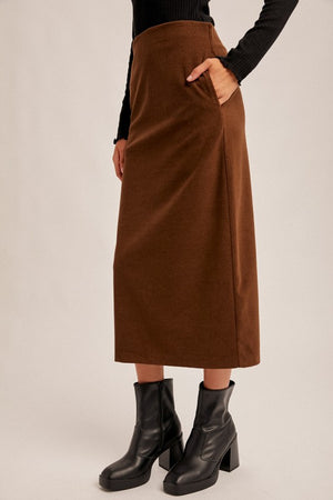 Bailey Brushed Textured Midi Skirt