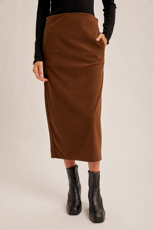 Bailey Brushed Textured Midi Skirt
