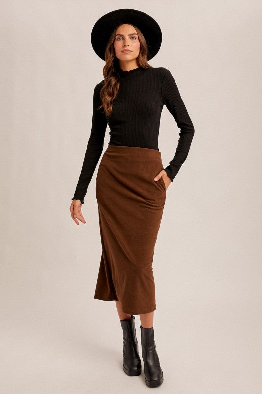 Bailey Brushed Textured Midi Skirt