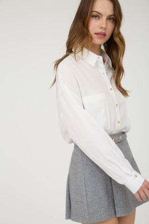 Lila Oversized White Button Down Shirt