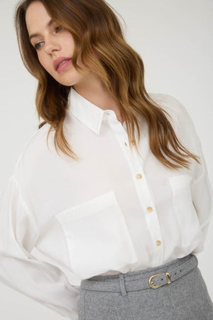 Lila Oversized White Button Down Shirt