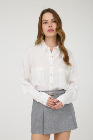 Lila Oversized White Button Down Shirt