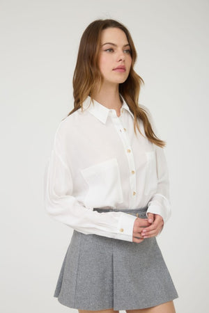 Lila Oversized White Button Down Shirt