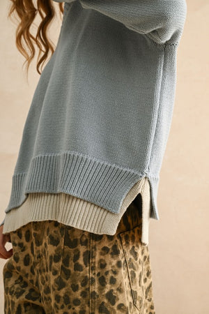 The Layering Lady Light Blue Layered Sweater