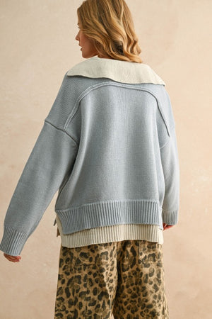 The Layering Lady Light Blue Layered Sweater
