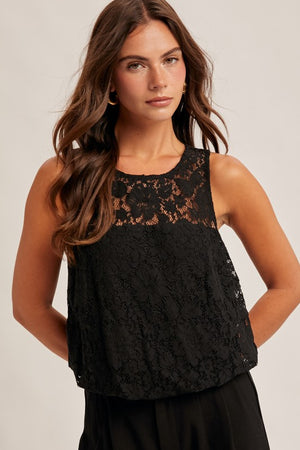 Lillian Lace Bubble Hem tank