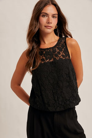 Lillian Lace Bubble Hem tank