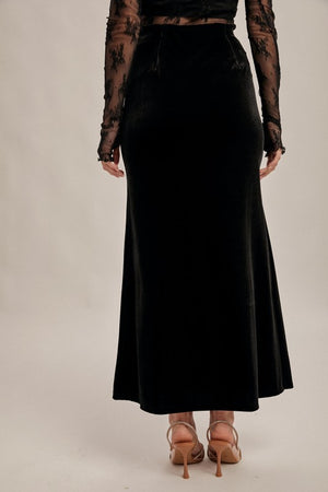Valentina Velvet stretchy Maxi Skirt