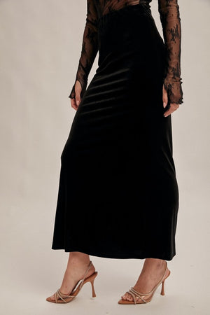 Valentina Velvet stretchy Maxi Skirt