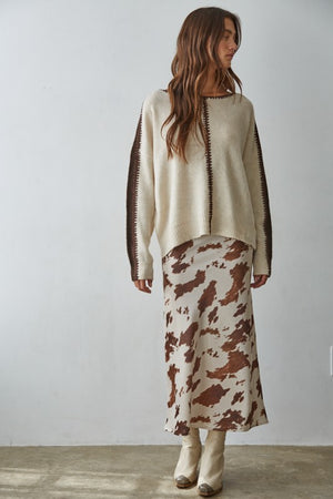 Candy Cow Print Western Chic Skirt